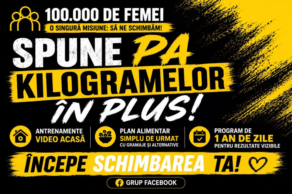 Campania 100.000 de femei: Spune pa kilogramelor în plus! Antrenamente video acasă și plan alimentar